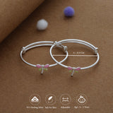 Pink Butterfly Bloom Silver Kids Bangles (0-5 Years) | 925 Hallmark | Daily Wear Gift for Kids