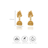 925 Silver Gold Polish Leaf Design Jhumka Earrings