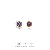Purple Meenakari Flower Gold Polish 925 Silver Traditional Women Earring