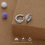 Royal Cluster 925 Silver Women Hoop Earring