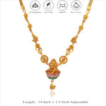 Sri Lakshmi Lotus 925 Silver Adjustable Necklace