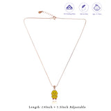 Sunny Duckie Rose Gold Polish 925 Silver Kids Chain Pendant (3+ Years)
