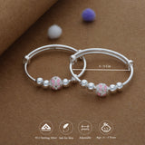 Pretty Baby Petals Silver Kids Bangles (0-5 Years) | 999 Hallmark | Daily Wear Gift for Kids