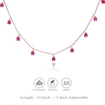 Red Stone 925 Silver Party Wear Charm Necklace