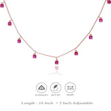 Red Stone 925 Silver Party Wear Charm Necklace