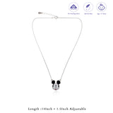 Cute Mickey Mouse 925 Silver Kids Chain Pendant (3+ Years)