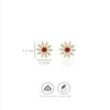 925 Silver Dazzling Flower Stud Earrings