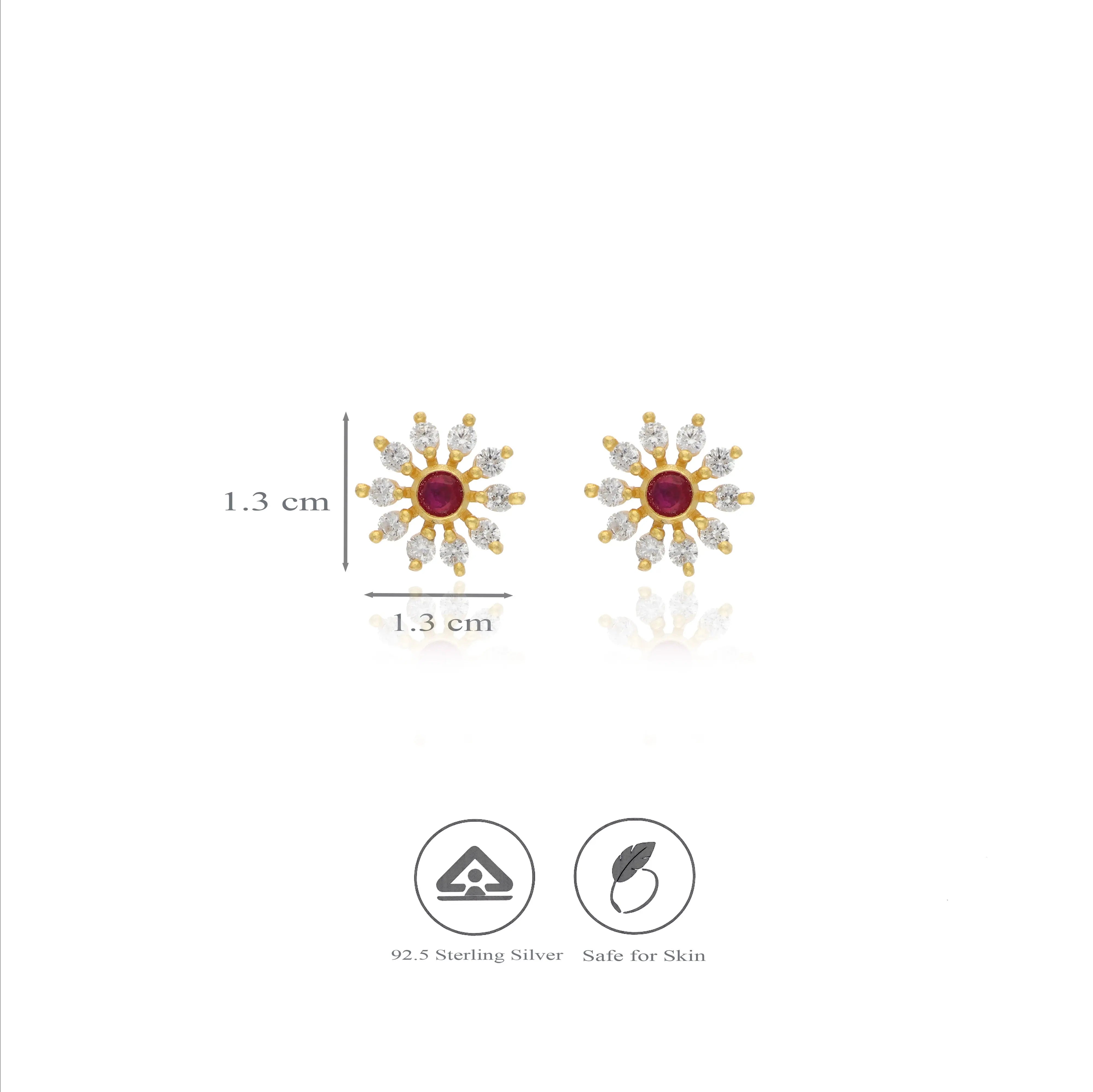 925 Silver Dazzling Flower Stud Earrings