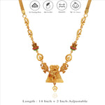 Gaja Gopuram 925 Sterling Silver Gold-Polished Antique Necklace