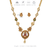 Swarna Pallavi Traditional Divine 925 Silver Necklace Set