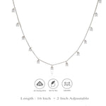 Sparkling White Crystal 925 Silver Charm Necklace