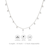Sparkling White Crystal 925 Silver Charm Necklace