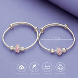 999 Silver Pastel Petal Kid Bangles