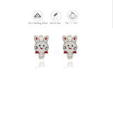 White Kitty 925 Silver Kid Hoop Earring (3+ Yrs)