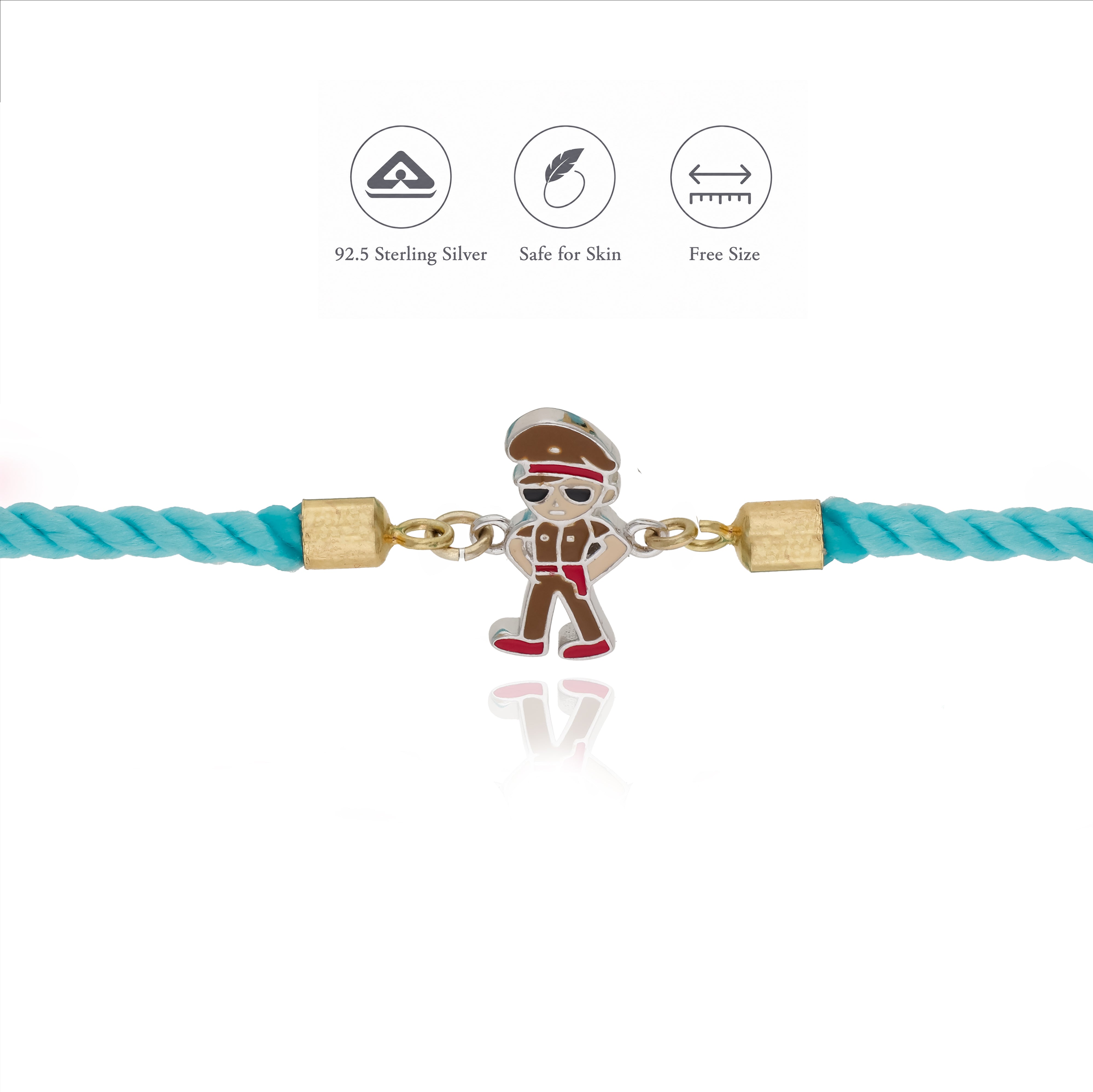 Little Cop 925 Silver Kids Rakhi