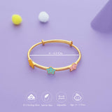 Starry Dream Gold Polish 925 Kid Silver Bangles (0-5 Yrs)