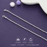 Midnight Sparkle 925 Silver Kid Anklet(Newborn)