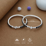 Classic Black 925 Silver Kid Bangles(1-2 Yrs)