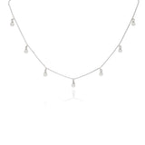 Pearl Drop 925 Silver Layered Chain Necklace