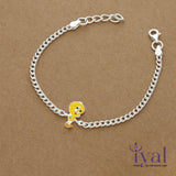 Cute Duck Silver Bracelet for Kids