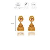 925 Sterling Silver Traditional Lakshmi Temple Jhumkas