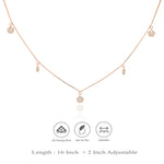 925 Silver Blossom and Leaf Stone Charm Chain Necklace