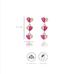 925 Sterling Silver Heart Blossom Drop Earrings