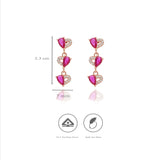 925 Sterling Silver Heart Blossom Drop Earrings