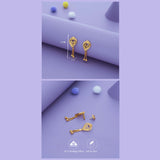 Tharika Floral Heart Gold Polish 925 Silver Traditional Women Earring