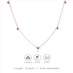 925 Silver Red Star Charm Chain Necklace