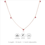 925 Silver Red Star Charm Chain Necklace