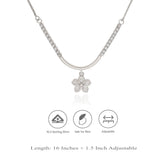 925 Sterling Silver Flower Charm Necklace