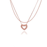 Heart Glow 925 Silver Layered Chain Necklace