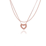 Heart Glow 925 Silver Layered Chain Necklace