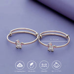Unicorn Cartoon Adjustable 925 Silver Kid Bangles (0-5 Yrs)