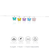 925 Silver Colorful Butterfly Charm Kids Bracelet