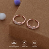 Bow Gleam Rose Gold Polish 925 Silver Toering