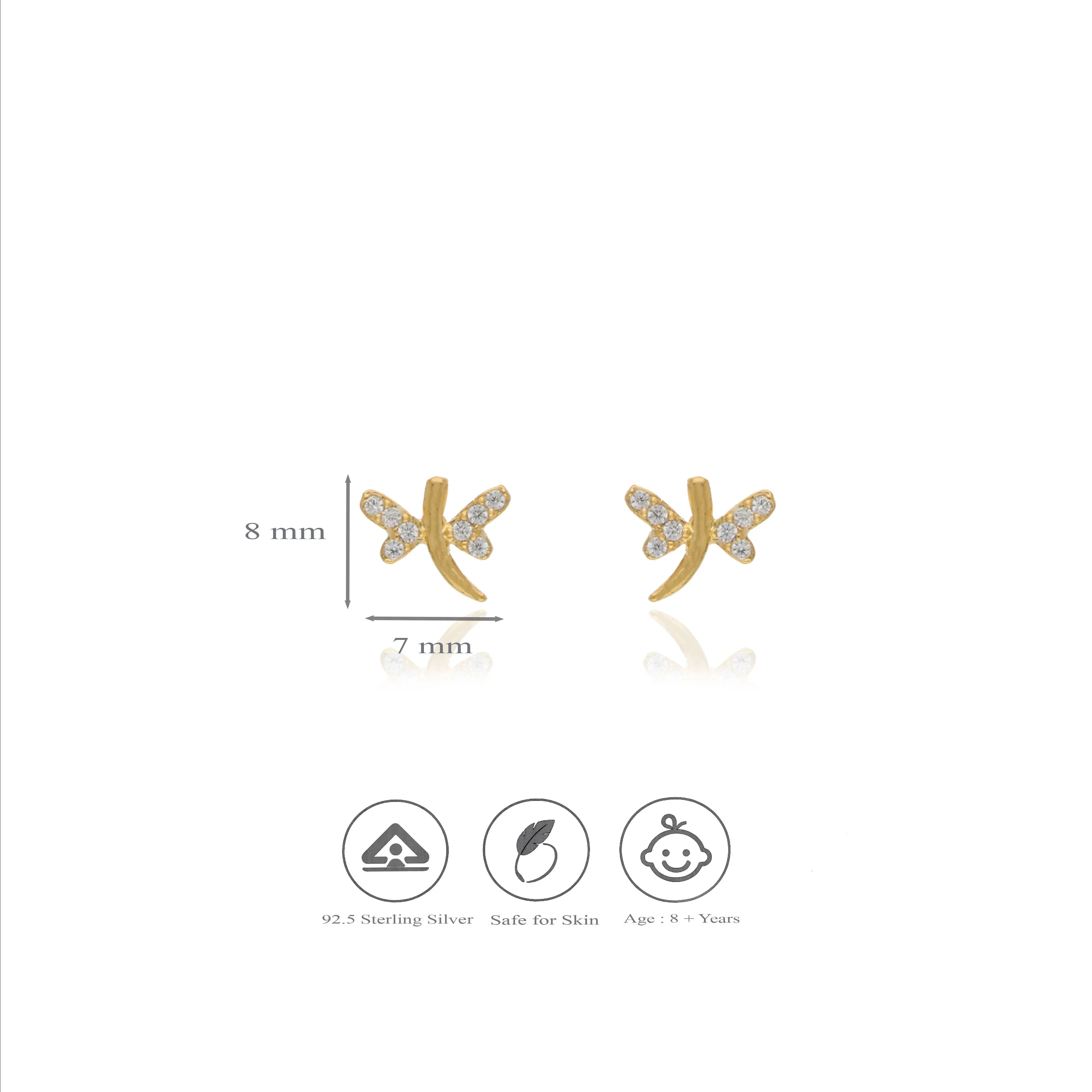 GlanceFly 925 Silver Kid Stud Earring