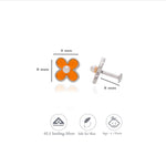 Cheerful Orange Blossom 925 Silver Kids Earrings (3+ Yrs)