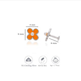 Cheerful Orange Blossom 925 Silver Kids Earrings (3+ Yrs)
