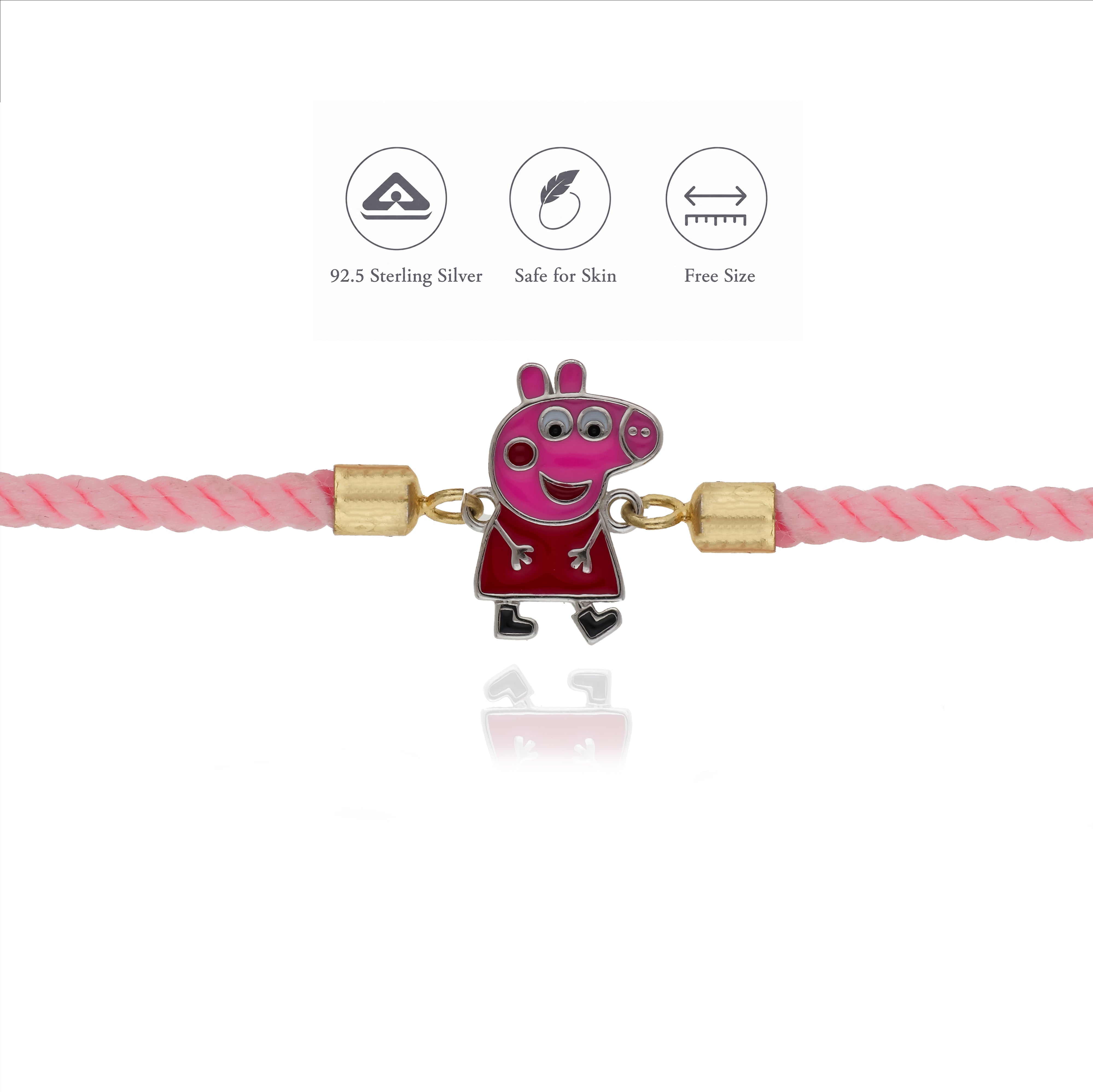 Peppa Pig 925 Silver Kids Rakhi