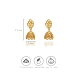 925 Silver Jhumkas with Curved Leaf Design
