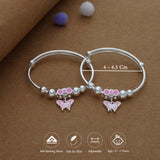 Dreamy Butterfly Charm 999 Silver Kid Bangles(0-5 Yrs)