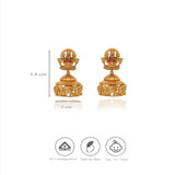 Antique Gold Polish 925 Silver Lakshmi Temple Jhumka