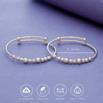 Graduated Bead Charm Silver Baby Bangles (0-5 Yrs)