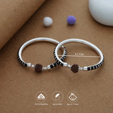 Rudraksha Raksha 925 Silver Kid Bangles(0-1 Yrs)