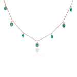 Green Emerald 925 Silver Charm Necklace
