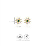 925 Silver Dazzling Flower Stud Earrings