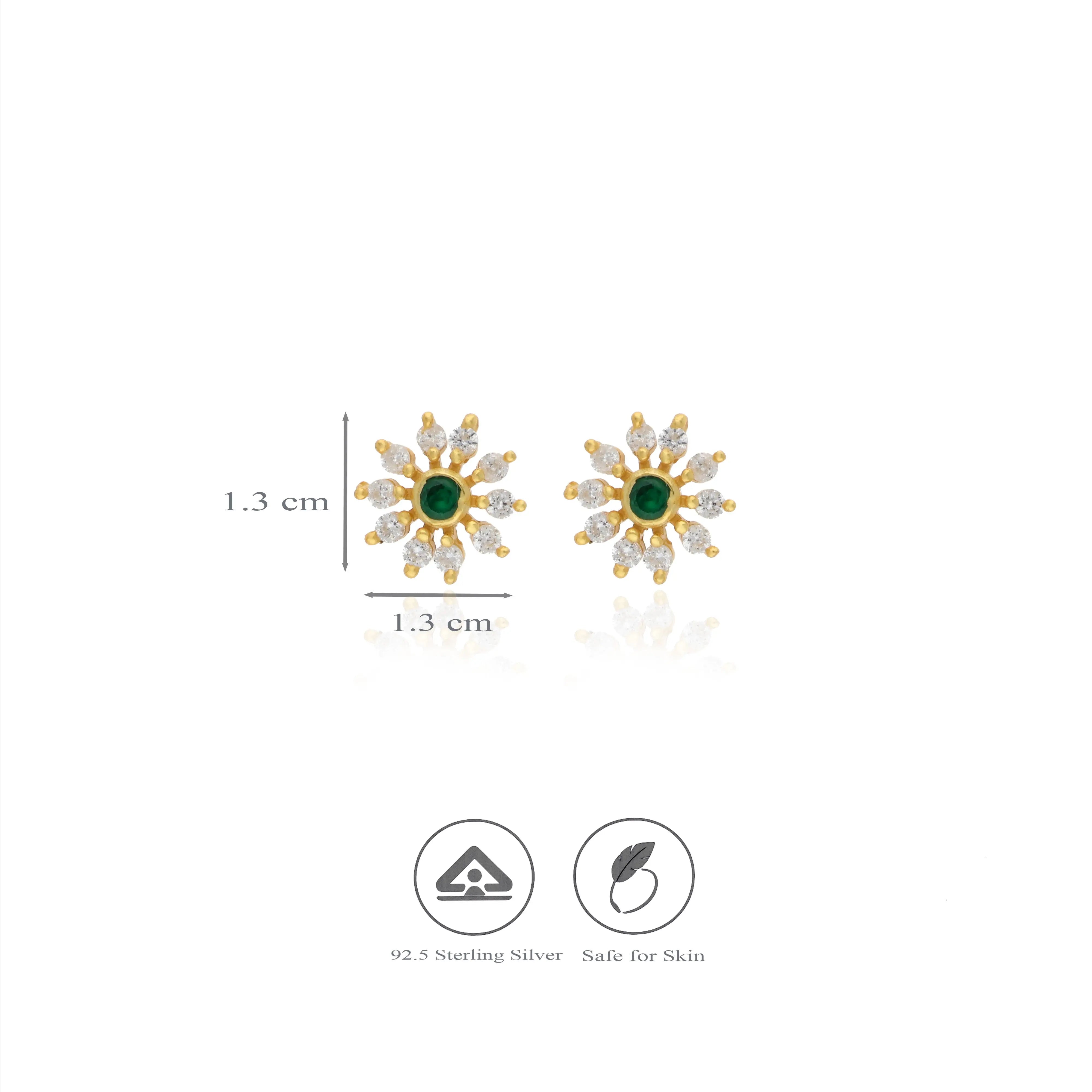 925 Silver Dazzling Flower Stud Earrings