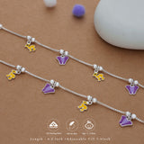 Butterfly Meadow Silver Anklet(3-6 Yrs)